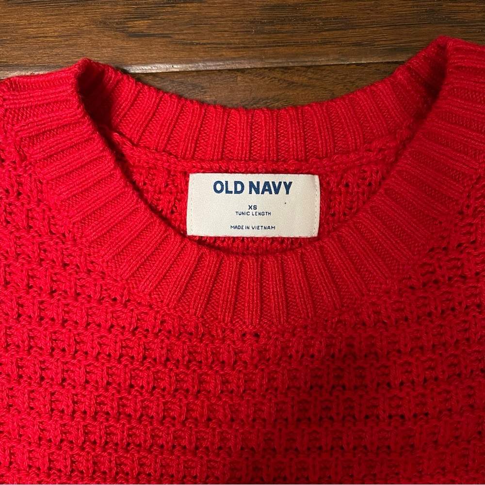 Old Navy Tunic Length Red Sweater Size XS
